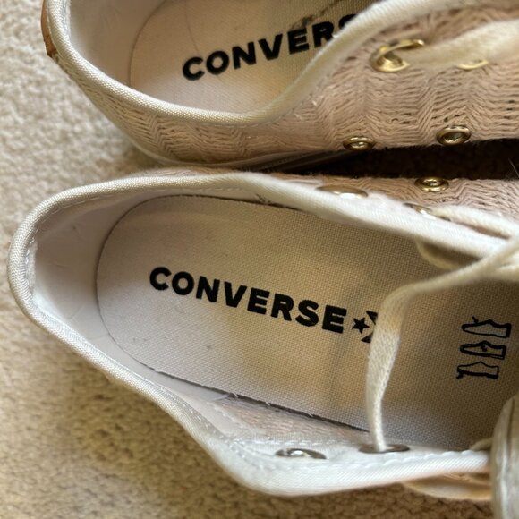 Converse All Star Lift Ox Driftwood Shoes Women's Size 8 Beige White 560655C - Picture 9 of 10